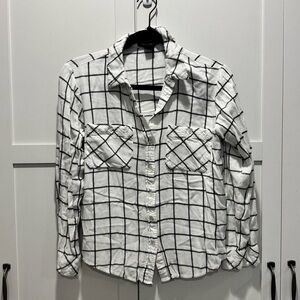 Sanctuary Black and White Plaid Shirt
